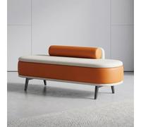 Banc d'entrée Moderne, Banquette capitonnée avec Pieds en métal Robuste | Design capitonné, structure stable, mousse haute résilience, usage polyvalent(Orange,60*37*45cm)