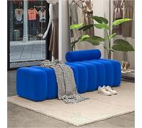 Banc d'entrée moderne en velours - Élégant siège à langer rembourré avec coussin en mousse haute densité, parfait pour chambre à coucher ou couloir (bleu marine, 60 x 45 x 43 cm)