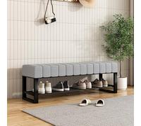 Banc d'entrée Moderne rembourré en Velours, pour se chausser | Siège d'accueil | Minimaliste pour Salon, Haute résilience, pour Chambre à Coucher(Plaid,80cm/31.5in)