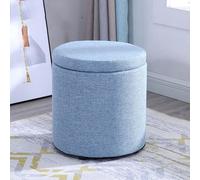 Banc d'entrée moderne rond en tissu avec rangement amovible Schtroumpf, siège rembourré et repose-pieds ottoman pour salon, 33 x 33 x 35 cm