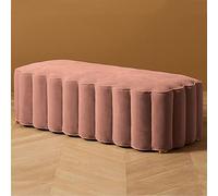 Banc d'entrée moderne tapissé de velours, luxueux et robuste, peut supporter jusqu'à 180 kg, siège de lit élégant (90 x 45 x 40 cm), meuble d'appoint rose