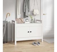 vidaXL Banc d'entrée 821780 en bois de pin massif blanc 80x40x60 cm