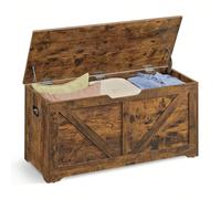 Banc D'entrée, Pouf, Banquette, Avec Charnières De Sécurité, Style Grange, 100 X 40 X 46 Cm