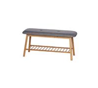 WENKO Banc à Chaussures Bahari - Armoire à Chaussures avec Coussin de siège, Bambou, 90 x 45 x 34 cm, Marron