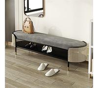 Banc d'entrée rembourré avec rangement - Banc à chaussures moderne avec coussin pour chambre à coucher - Repose-pieds élégant beige gris - 119,4 x 43,2 x 45,7 cm (L x l x H) - Parfait pour nizing