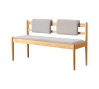 Banc d'entrée rembourré rustique avec dossier et coussin, 104,1 cm, canapé double pour salon et salle à manger, mobilier élégant jaune accentué.