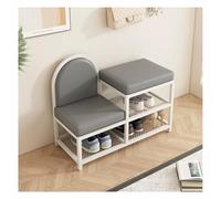 Banc d'entrée rustique avec rangement pour chaussures et siège rembourré, idéal pour l'organisation du couloir et une assise confortable
