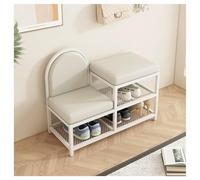 Banc d'entrée rustique avec rangement pour chaussures et siège rembourré, idéal pour l'organisation du couloir et une assise confortable