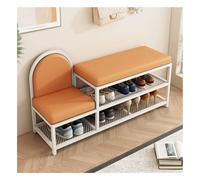 Banc d'entrée rustique avec rangement pour chaussures et siège rembourré, idéal pour l'organisation du couloir et une assise confortable