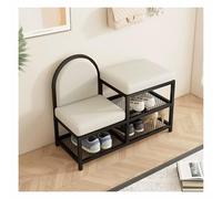 Banc d'entrée rustique avec rangement pour chaussures et siège rembourré, idéal pour l'organisation du couloir et une assise confortable