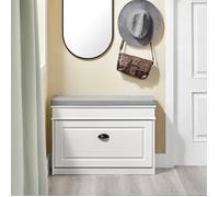 Banc d'entrée - SoBuy - FSR82-L-WG - Rangement chaussures - Blanc - 75x24x51cm
