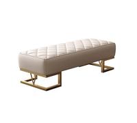 Banc d'entrée Tabouret de Bout lit, Tabouret Chambre à Coucher en Cuir, Langer, Banc Rangement for la Maison, Repos for vestiaire, Long, canapé pour Couloir(Beige White,Moyen)