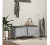 vidaXL Banc d'entrée avec coussin Gris béton 100 x 38 x 46 cm – Style contemporain, rangement