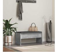 vidaXL Banc d'entrée avec coussin Gris béton 80 x 38 x 46 cm