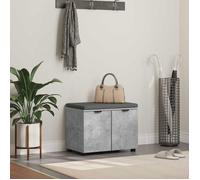 vidaXL – Banc d'entrée de rangement avec coussin – Gris béton 60×38×46 cm – Design moderne
