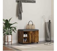 Banc d'entrée - VIDAXL - Console extensible - Chêne fumé - Coussin amovible - Grand rangement