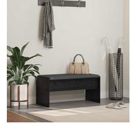 vidaXL Banc d'entrée rectangulaire avec coussin Chêne Noir 83x38x40 cm, design moderne