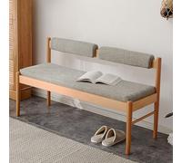 Banc d'entrée vintage avec dossier de fusée, siège rembourré et pieds en bois massif pour salle à manger, couloir, bout de lit - 119,4 x 36,8 cm, décoration d'intérieur rustique