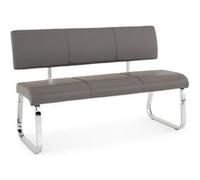 Banc design avec dossier VILAS, en synthétique gris Gris G
