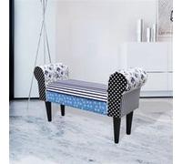 Tabouret pastoral de couleurs bleu et blanc Pouf Banquett Décoration vidaXL