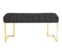 Banc Design en Velours "Rare" 100cm Noir & Or Noir G
