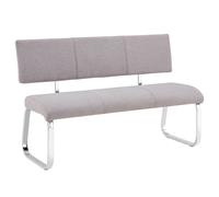 IDIMEX Banc Design Vilas siège avec 3 Places, Banquette au piètement chromé et Dossier au revêtement en Tissu Gris