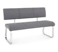 IDIMEX Banc Design Vilas siège avec 3 Places, Banquette au piètement chromé et Dossier au revêtement en Tissu Gris