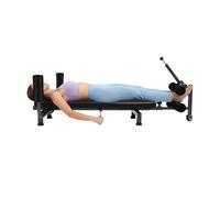 Banc d'étirement du dos réglable de 145 à 185 cm, table d'inversion avec capacité de charge de 150 kg, appareil de décompression de la colonne vertébrale pour les maux de dos et la posture (noir/rouge