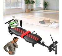 Banc d'étirement du dos réglable, table d'inversion traction lombaire | Structure acier, appui-tête mousse, poignée antidérapante, pliage rangement, domicile, salle de sport, yoga, pilates