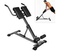 Banc d'extension dorsal pliable en acier robuste, type chaise romaine, réglable sur 6 niveaux, avec rouleau abdominal, appareil d'exercice pour la taille, équipement de fitness complet pour la maison