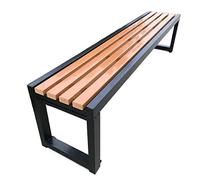 Banc d'extérieur 2 Places en métal et Bois, sans Dossier, pour terrasse ou Balcon, Design Polyvalent, 120 x 40 x 45 cm, Disponible en 11 Coloris élégants