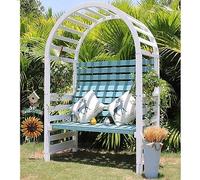 Banc d'extérieur avec arche, pergola en bois naturel pour deux, assise ergonomique pour petits espaces, porche avant ou arrière-cour