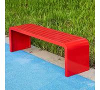 Banc d'extérieur avec cadre en acier résistant aux intempéries, dos nu, en alliage d'art déco, pour jardin, porche, parc, balcon, résistant aux intempéries, 120 cm