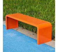 Banc d'extérieur avec cadre en acier résistant aux intempéries, dos nu, en alliage d'art déco, pour jardin, porche, parc, balcon, résistant aux intempéries, 120 cm