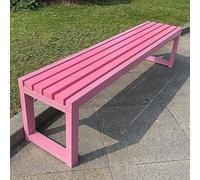 Banc d'extérieur avec cadre en fer et assise en bois massif pour pelouse, cour, porche et entrée