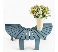 Banc d'extérieur Banc d'arbre en Bois Massif Enveloppant Autour des bancs d'arbre de Parc en Demi-Cercle Siège Moderne pour 2 Personnes sans Dossier pour Zone(Bleu,Round)