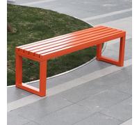 Banc d'extérieur dos nu avec sièges à lattes, cadre en métal durable pour terrasse, jardin, parc et place, idéal pour 2 à 3 personnes assises dans la pelouse, le porche ou la décoration de la cour