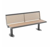 Banc d'extérieur en acier avec dossier - Design durable sans accoudoirs pour une installation facile, parfait pour le jardin, la cour et le parc