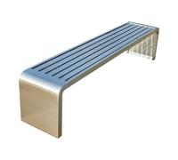 Banc d'extérieur en acier inoxydable, banc de parc en métal durable pour jardin, porche, cour et terrasse, assise confortable pour deux