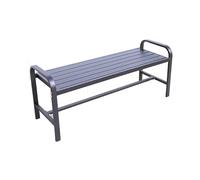 Banc d'extérieur en aluminium avec dossier pour 2 à 3 personnes, résistant aux intempéries, capacité de 200 kg, idéal pour les parcs, les porches et les jardins, 125 x 45 x 52 cm (bronze)