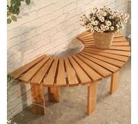 Banc d'extérieur en bois, design plat et lisse avec larges pieds épais pour un nettoyage facile, combinaison polyvalente pour parc, terrasse, pelouse, balcon, cour