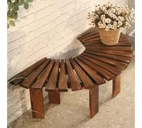 Banc d'extérieur en bois, design plat et lisse avec larges pieds épais pour un nettoyage facile, combinaison polyvalente pour parc, terrasse, pelouse, balcon, cour