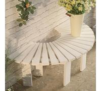 Banc d'extérieur en bois, design plat et lisse avec larges pieds épais pour un nettoyage facile, combinaison polyvalente pour parc, terrasse, pelouse, balcon, cour