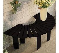 Banc d'extérieur en bois, design plat et lisse avec larges pieds épais pour un nettoyage facile, combinaison polyvalente pour parc, terrasse, pelouse, balcon, cour