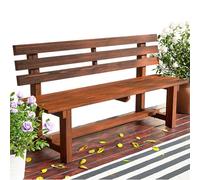 Banc d'extérieur en bois robuste avec dossier - Meubles de patio en bois massif résistant aux intempéries pour terrasse, cour, jardin, porche et parc - et solution d'assise élégante