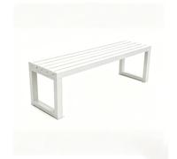 Banc d'extérieur en fer forgé robuste et résistant aux intempéries de 140 cm pour patio, jardin, porche, cour et décoration de parc - Blanc