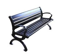 Banc d'extérieur en métal avec accoudoirs et dossier résistant aux intempéries pour patio, parc, jardin (150 cm) pour cour, porche et véranda.