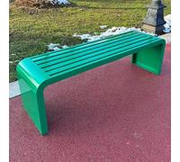 Banc d'extérieur en métal avec dos nu pour terrasse, jardin, à lattes - Résistant aux intempéries - Capacité de 400 kg - Pour pelouse, balcon, cour