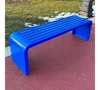 Banc d'extérieur en métal avec dos nu pour terrasse, jardin, à lattes - Résistant aux intempéries - Capacité de 400 kg - Pour pelouse, balcon, cour