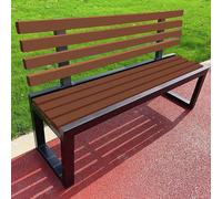 Banc d'extérieur en métal avec dossier et accoudoirs, meubles de jardin résistants aux intempéries pour salle à manger et détente